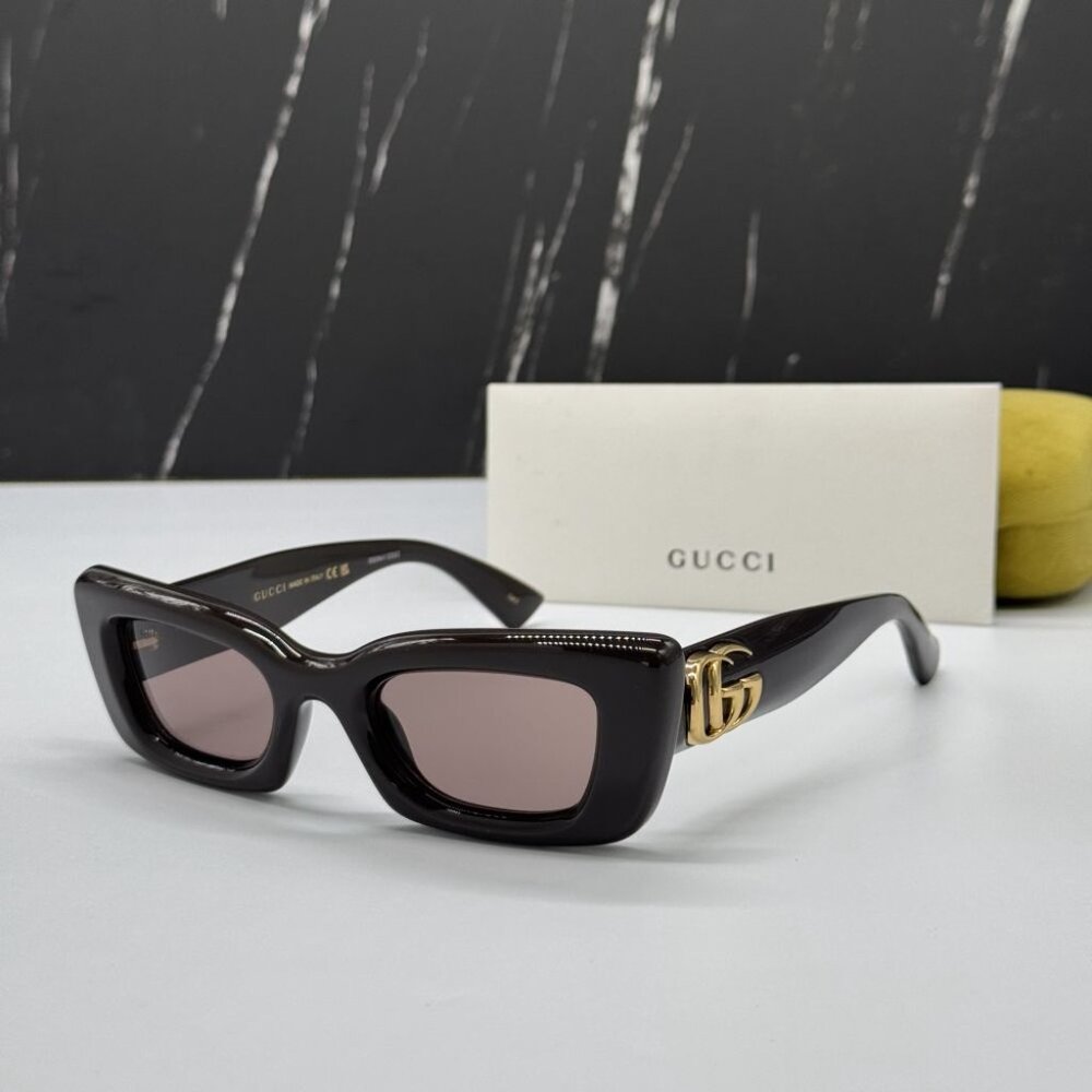 NEW GG1827S 004 GUCCI SHINY BROWN/VIOLET WOMEN GUCCI SUNGLASSES - Picture 2 of 13